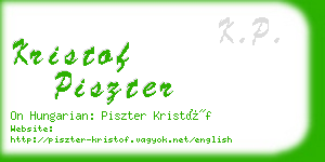 kristof piszter business card